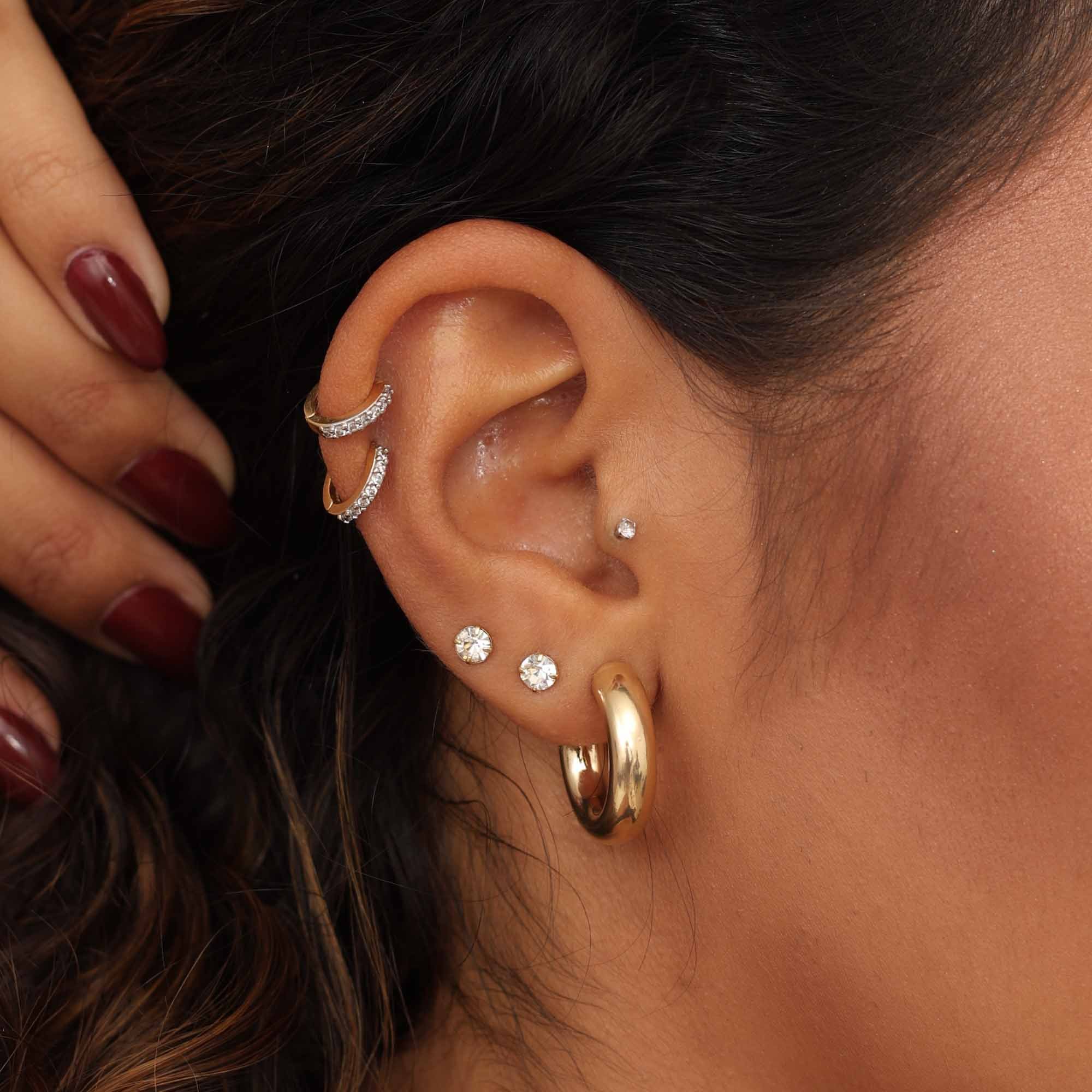 Argola Folheado a Ouro 18k Tubo Aro Liso 1,5cm M Dourado 2