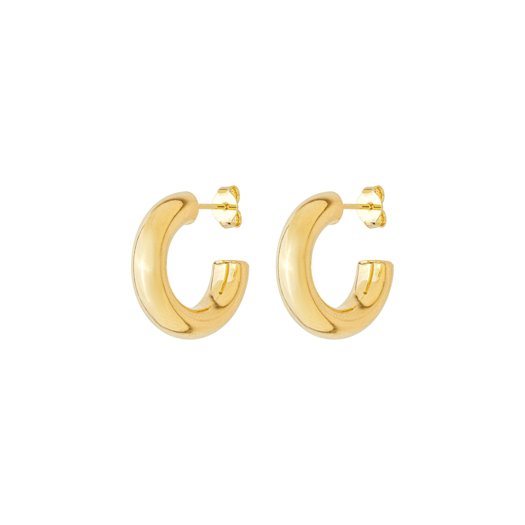 Argola Folheado a Ouro 18k Tubo Aro Liso 1,1cm P