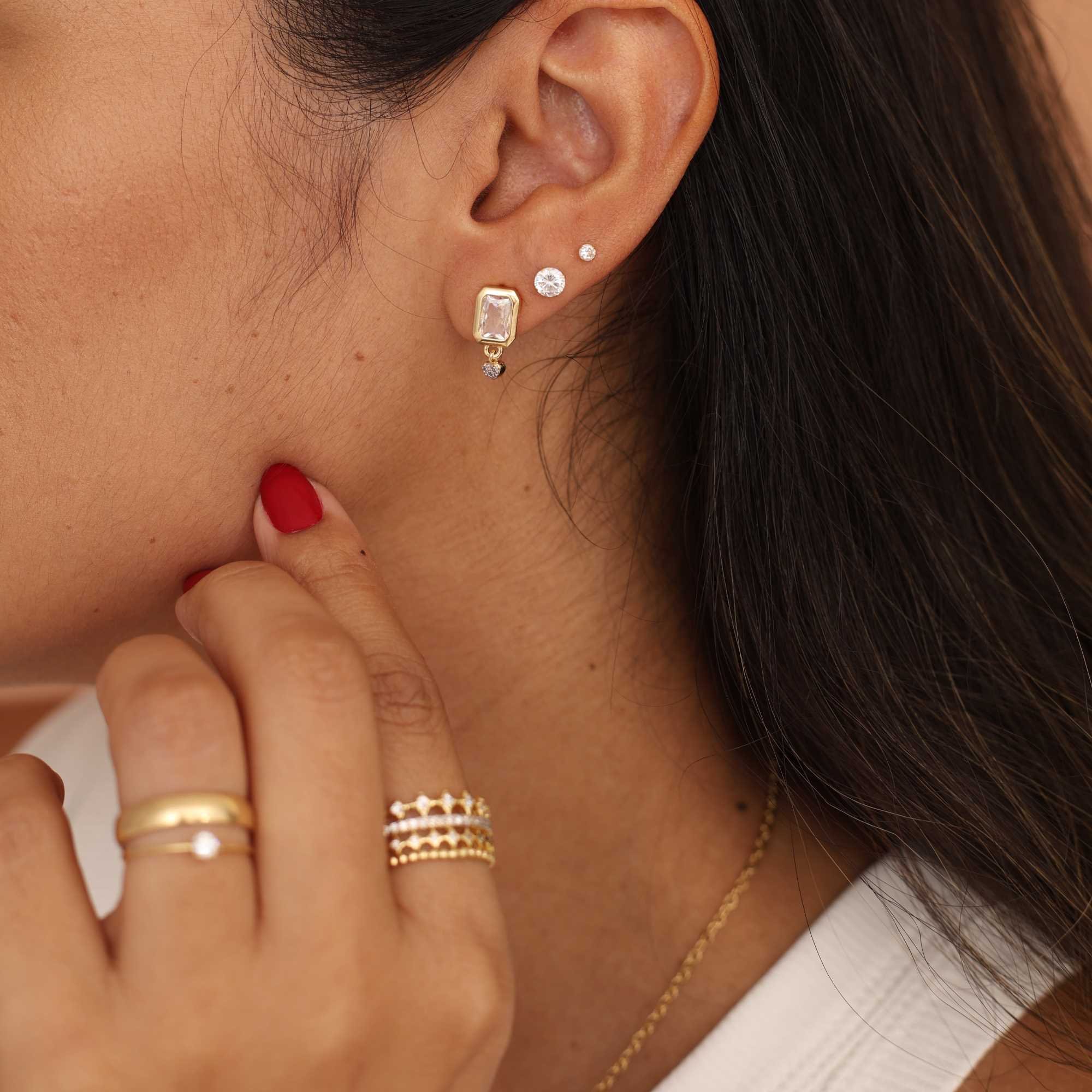 Anel Folheado a Ouro 18k Aros Aparador Gominhos, Cravejado e Estrelas Zircônia Dourado 6
