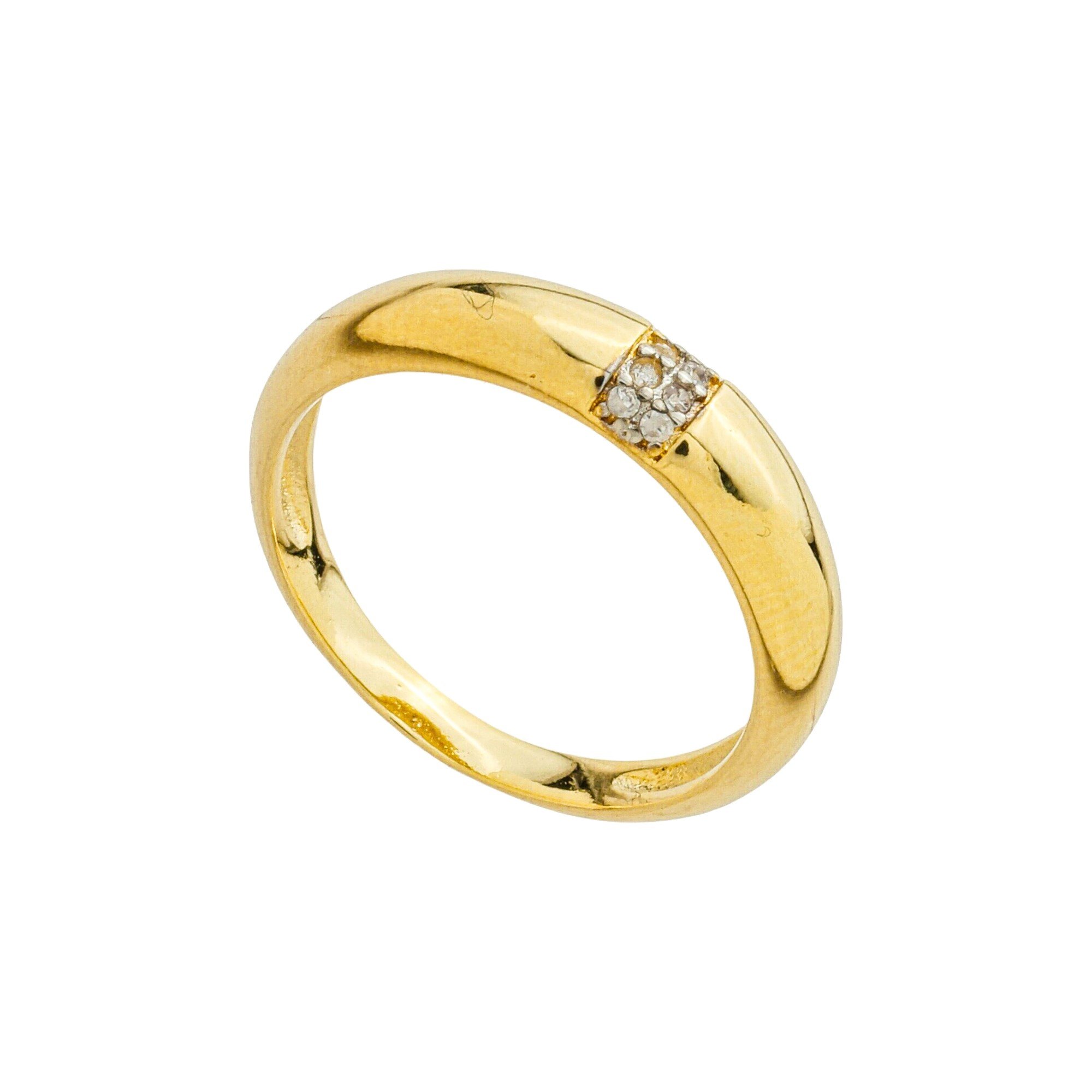 Anel Folheado a Ouro 18k Aro Grosso Detalhes Cravejados