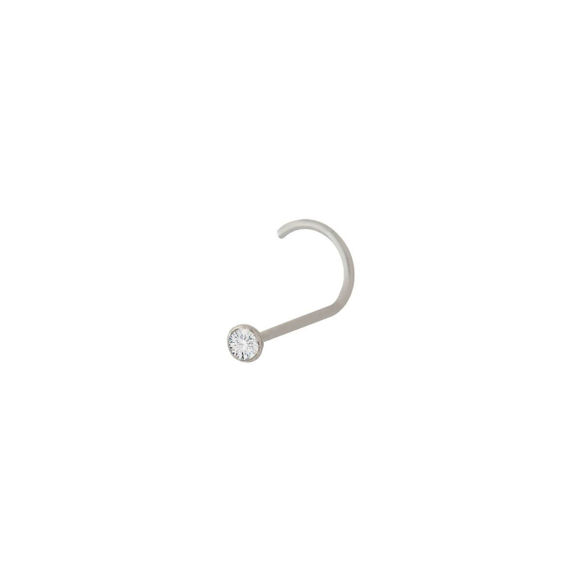 Piercing Nariz Aço Cirúrgico Ponto de Luz Zircônia Pino 10mm