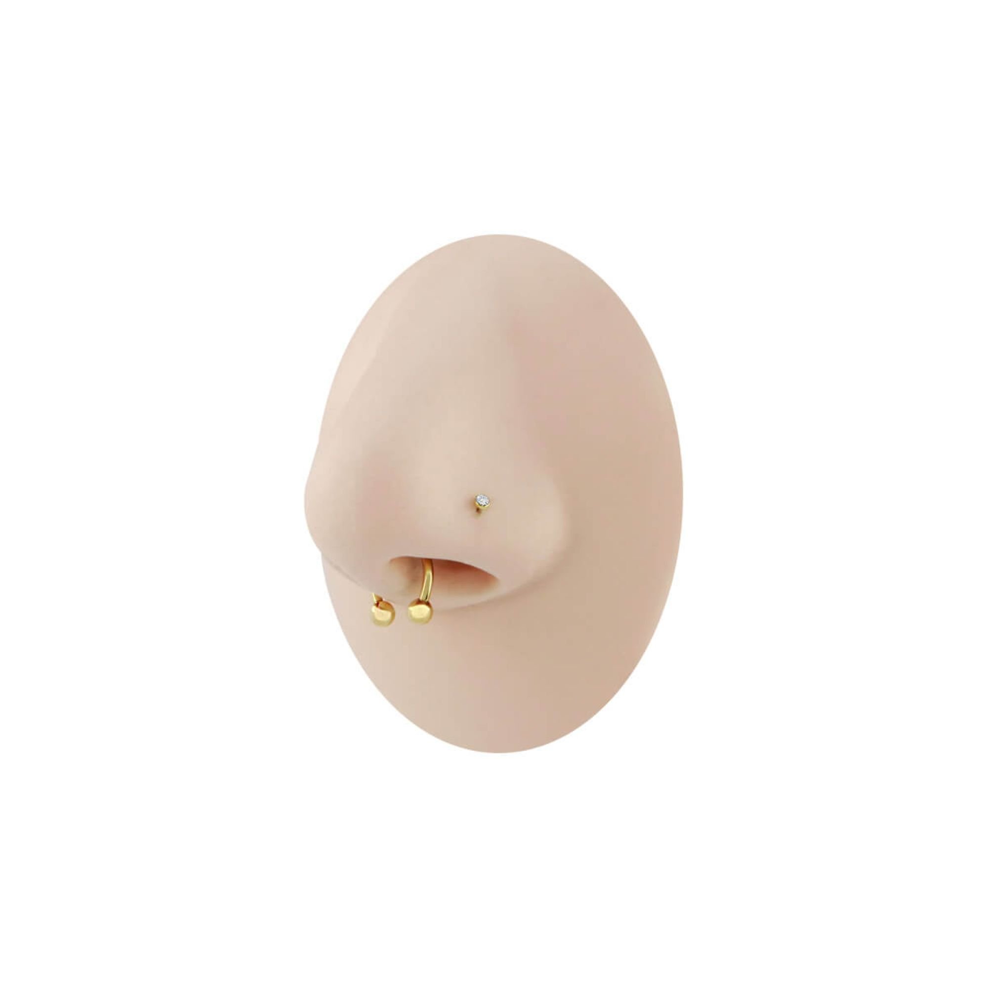 Piercing Nariz Folheado a Ouro 18k Ponto de Luz Zircônia Pino 10mm Dourado 2