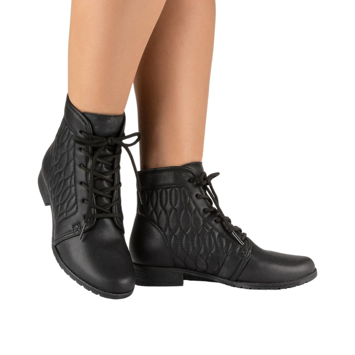 Bota Cano Curto Salto Baixo Feminina Dakota Preto 8