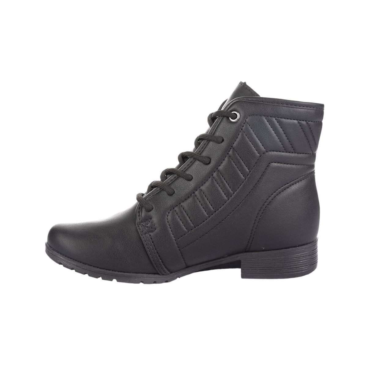 Bota Coturno Salto Baixo Feminina Dakota Preto 3