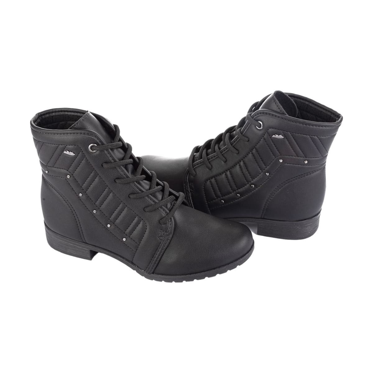 Bota Coturno Salto Baixo Feminina Dakota Preto 5