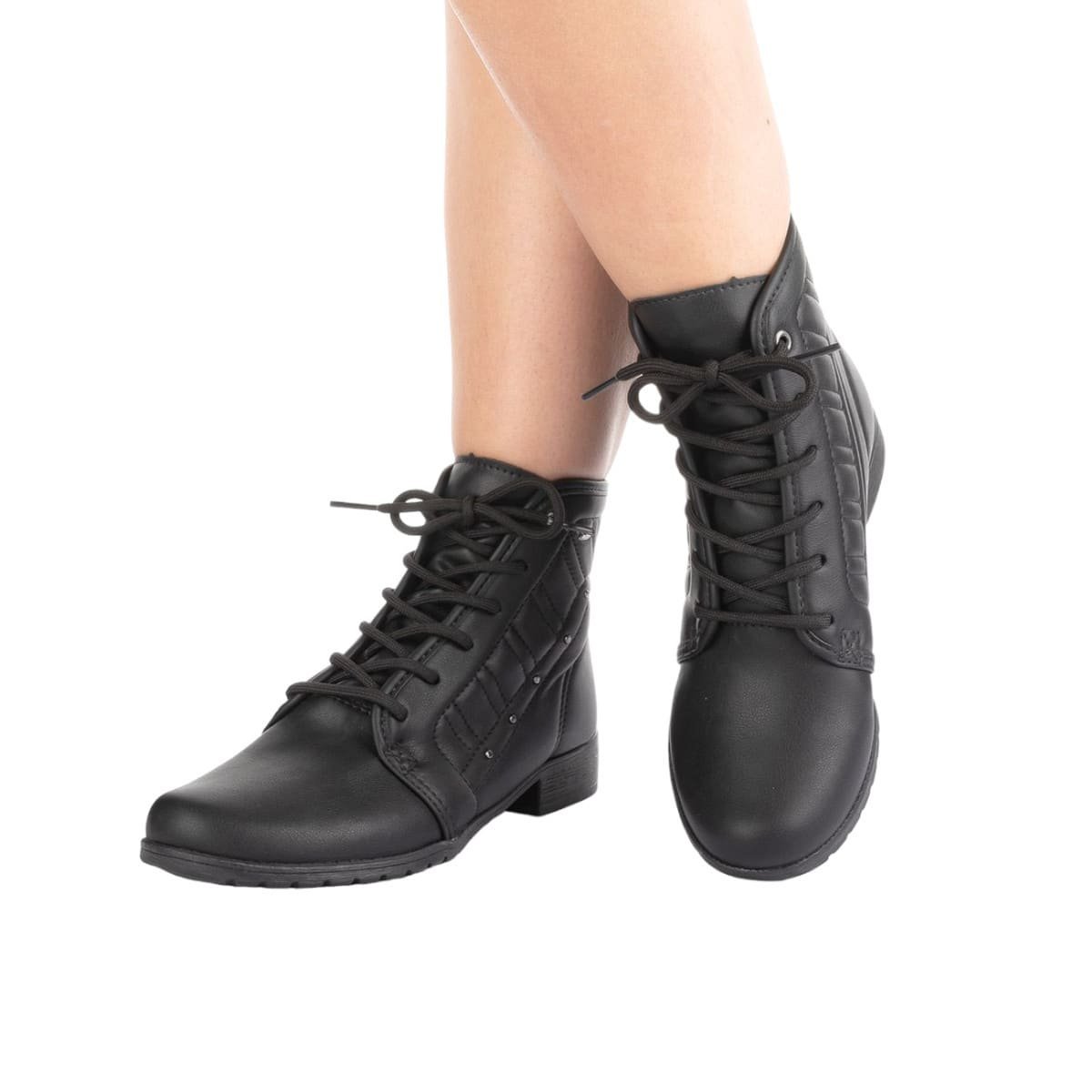 Bota Coturno Salto Baixo Feminina Dakota Preto 8