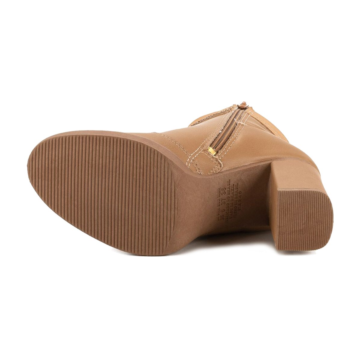 Bota Coturno Strass Salto Alto Feminina Mississipi Marrom 4