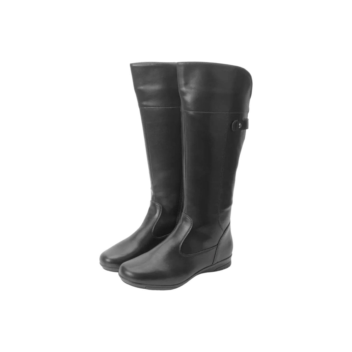 Bota Anabela Cano Alto Feminina Mooncity Preto 1