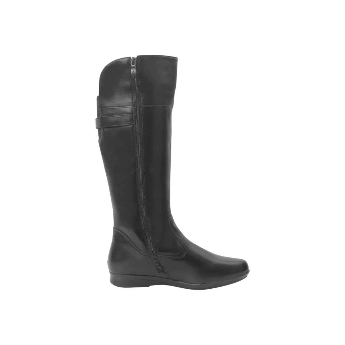 Bota Anabela Cano Alto Feminina Mooncity Preto 3