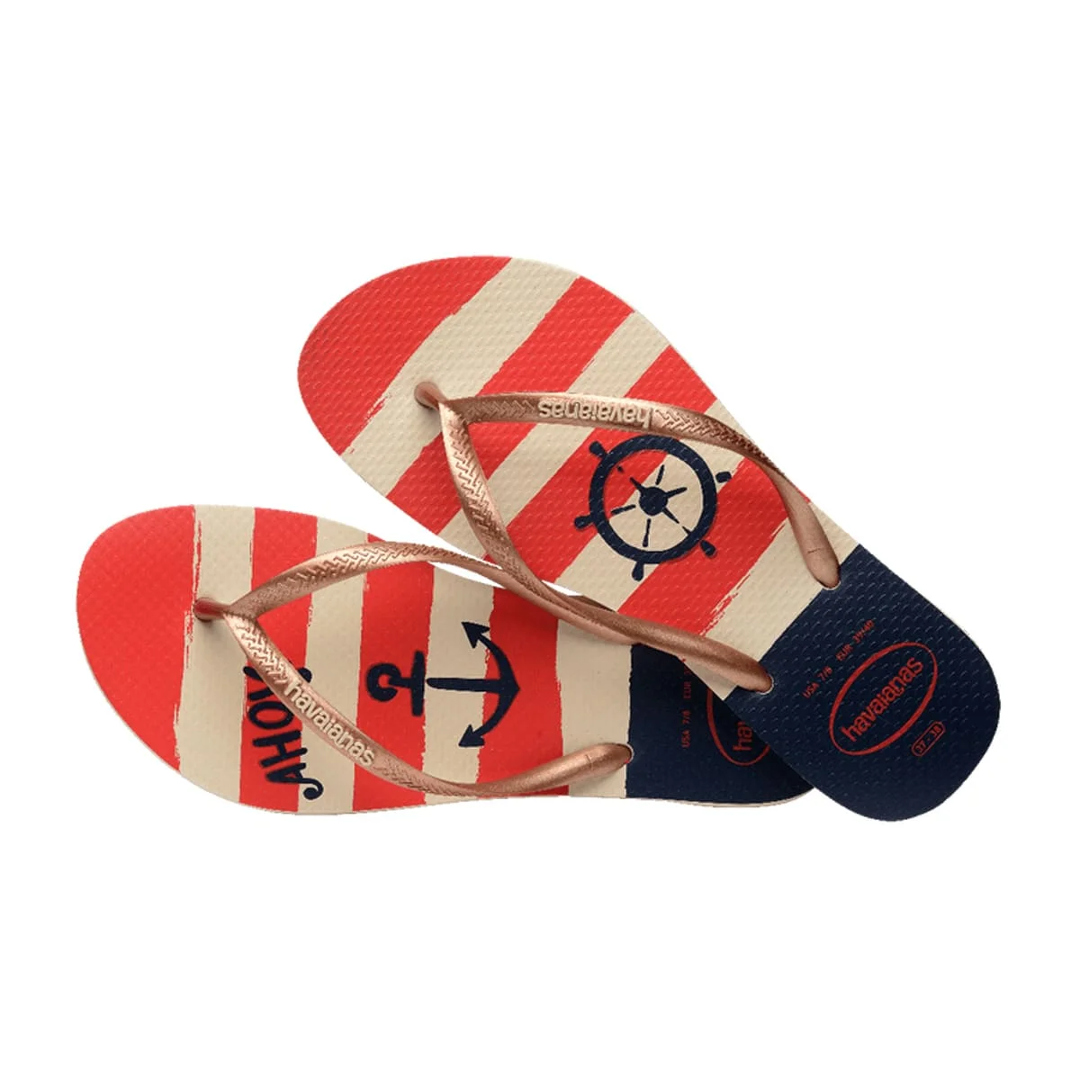Chinelo de Dedo Feminino Slim Nautical Havaianas Multicores 6