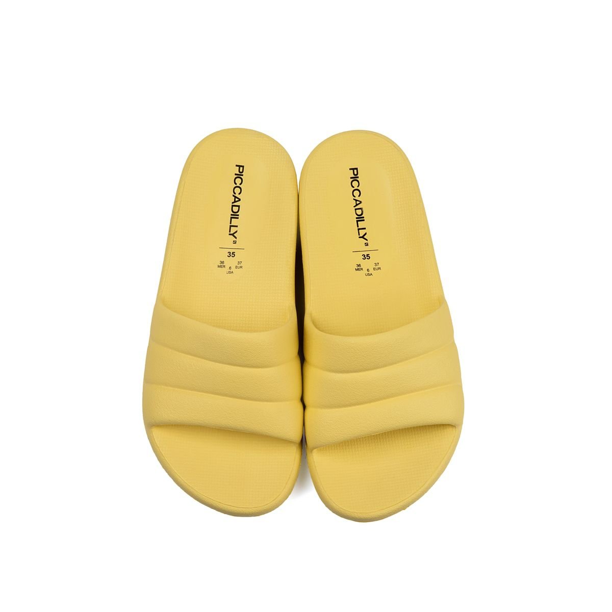 Chinelo de Dedo Slide Feminino Marshmallow Piccadilly Amarelo 3