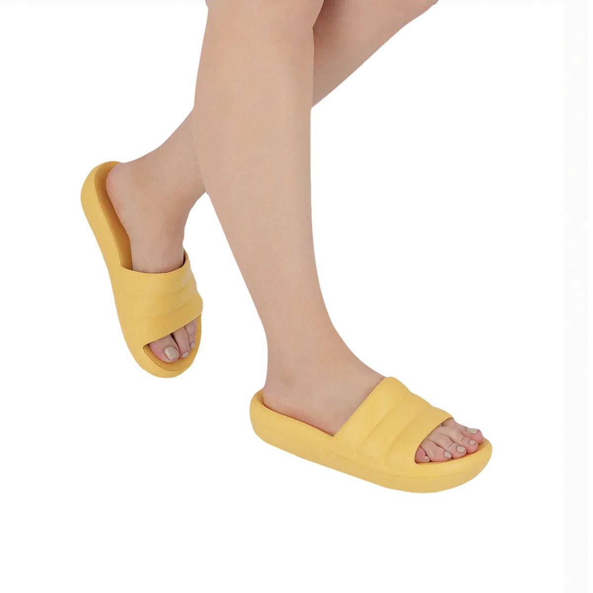 Chinelo de Dedo Slide Feminino Marshmallow Piccadilly Amarelo 5