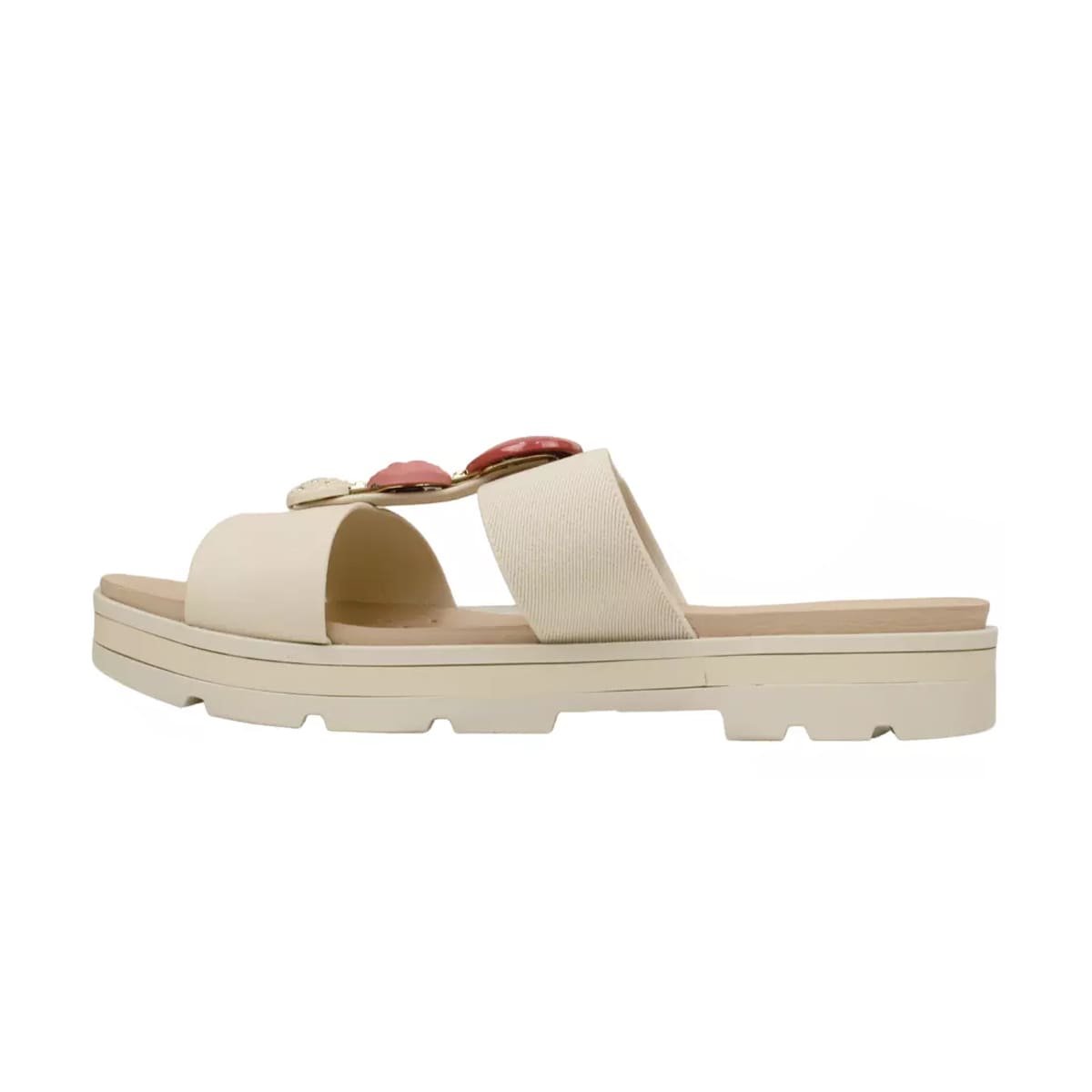 Sandália Slide com Pedraria Feminina Modare Bege 3