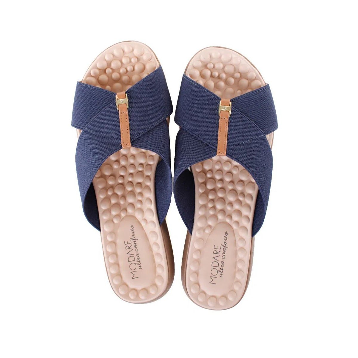 Tamanco Baixo de Tira Cruzada Feminino Modare Azul 4