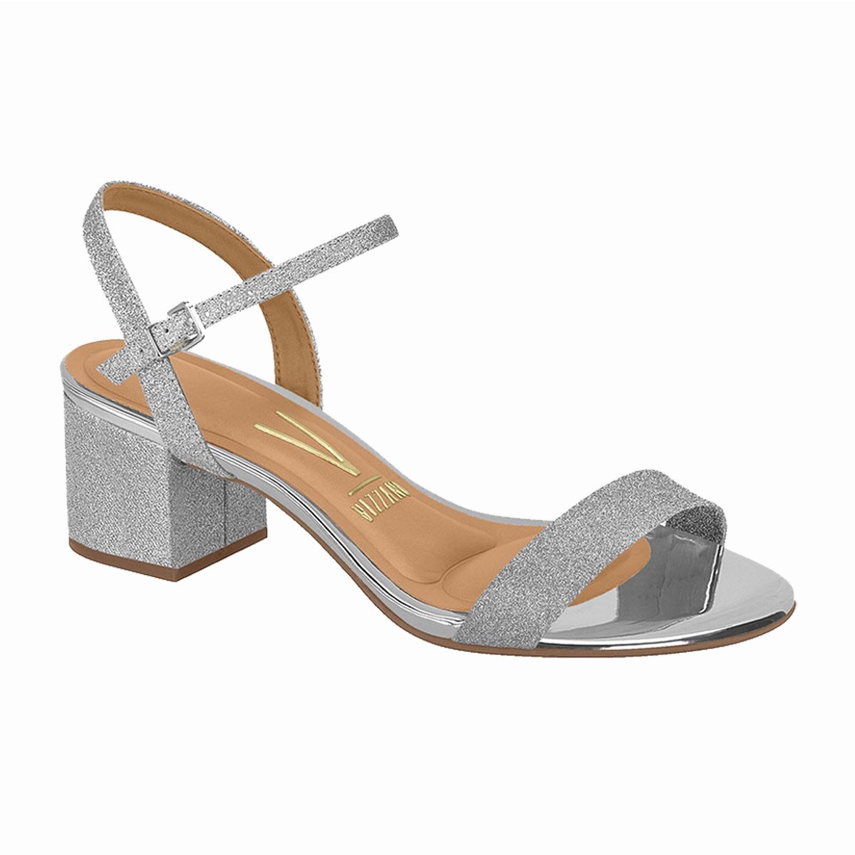 Sandalia Prata Sandalia Rasteira Salto Baixo Sandália Salto Grosso