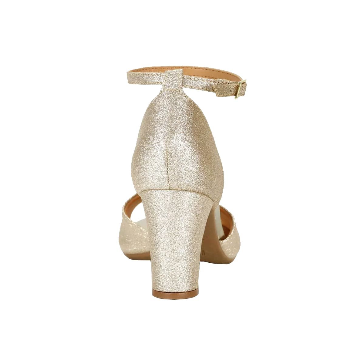Sapato Peep Toe Salto Alto Festa Vizzano Dourado 2