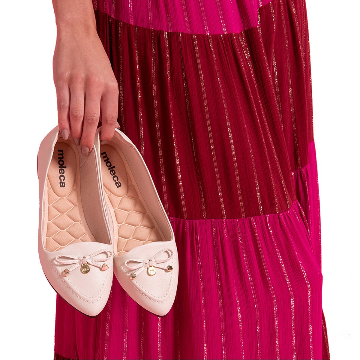 Sapatilha Bico Fino Feminina Moleca Branco 2