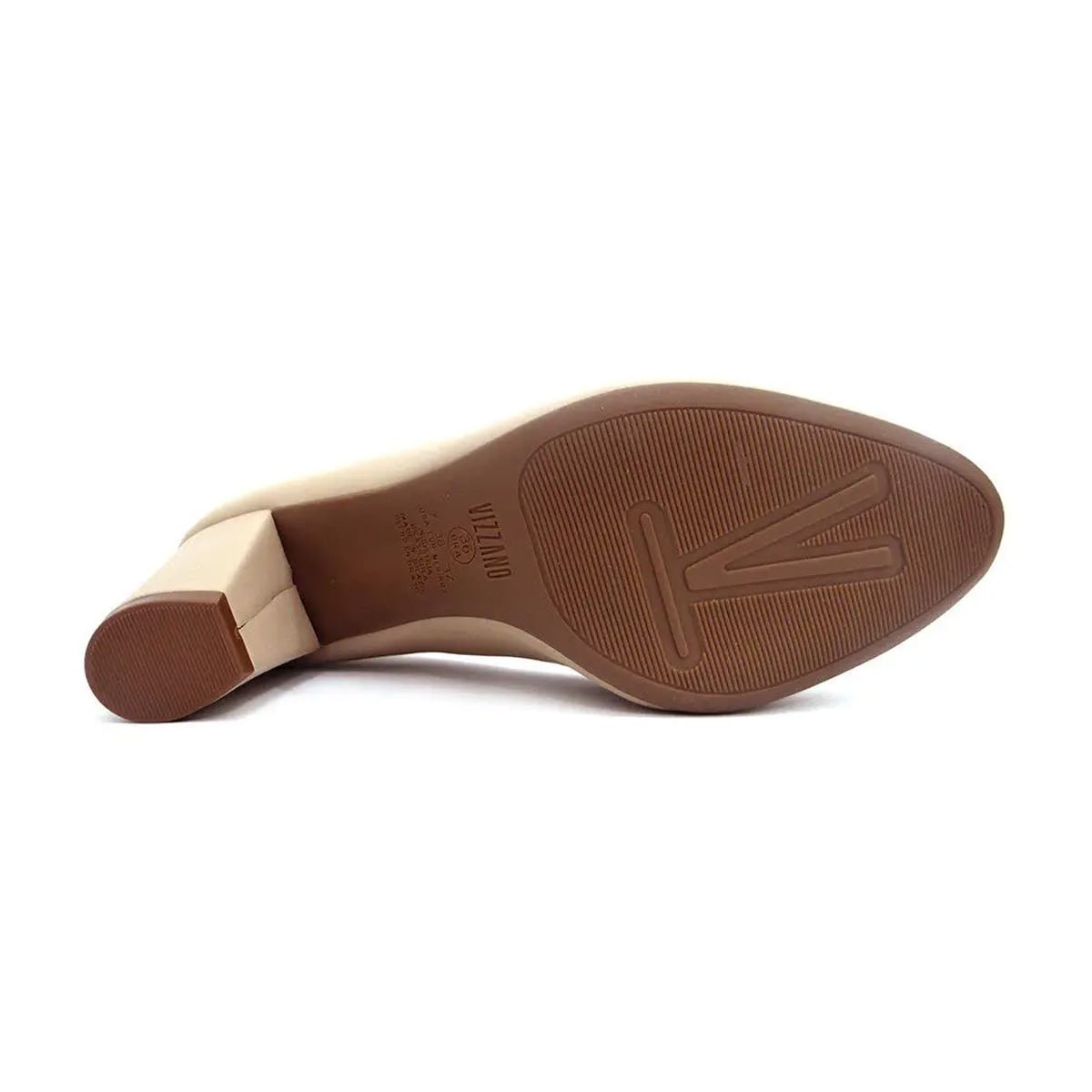Sapato Feminino Salto Grosso Vizzano Bege 4