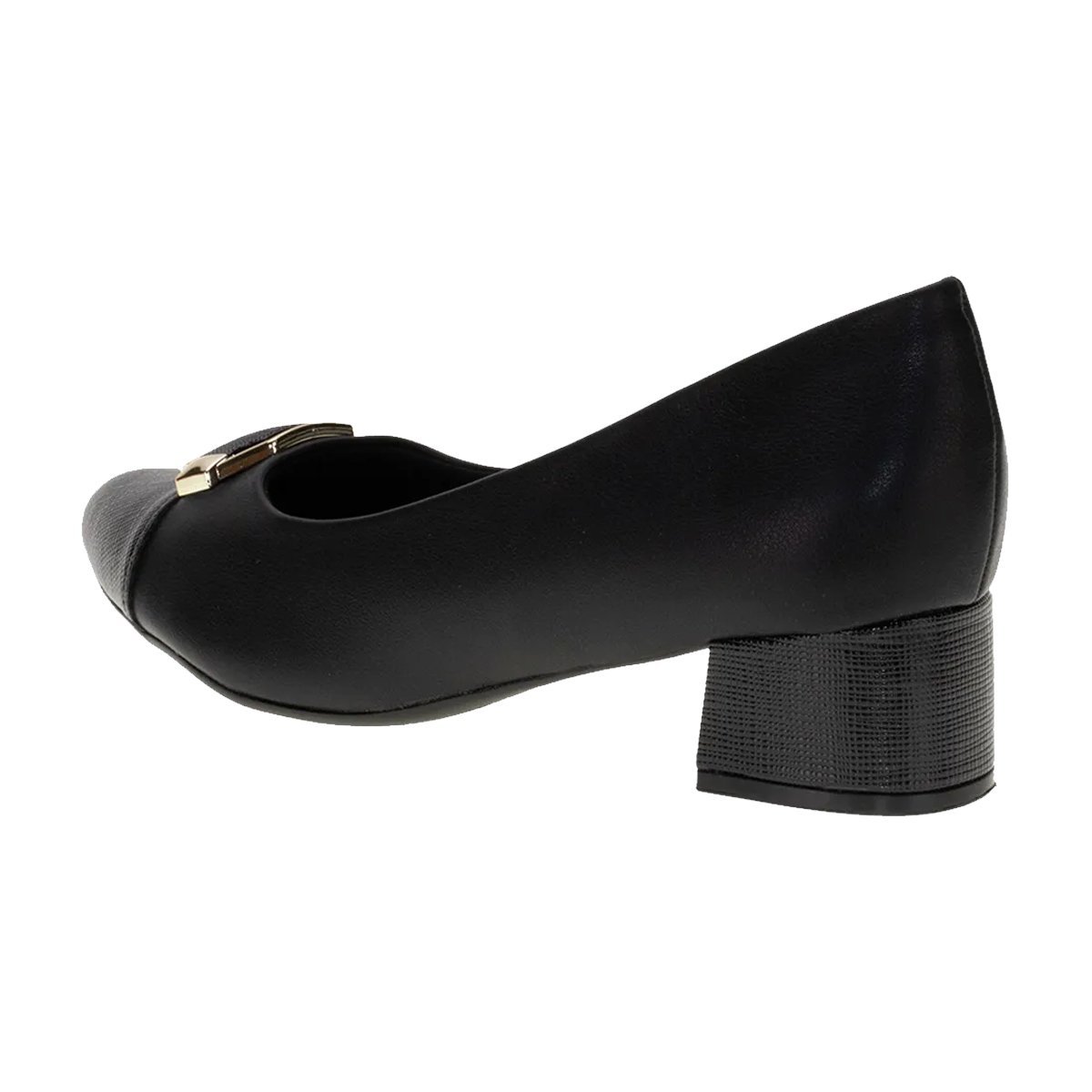 Sapato Scarpin Salto Bloco Feminino Piccadilly Preto 3
