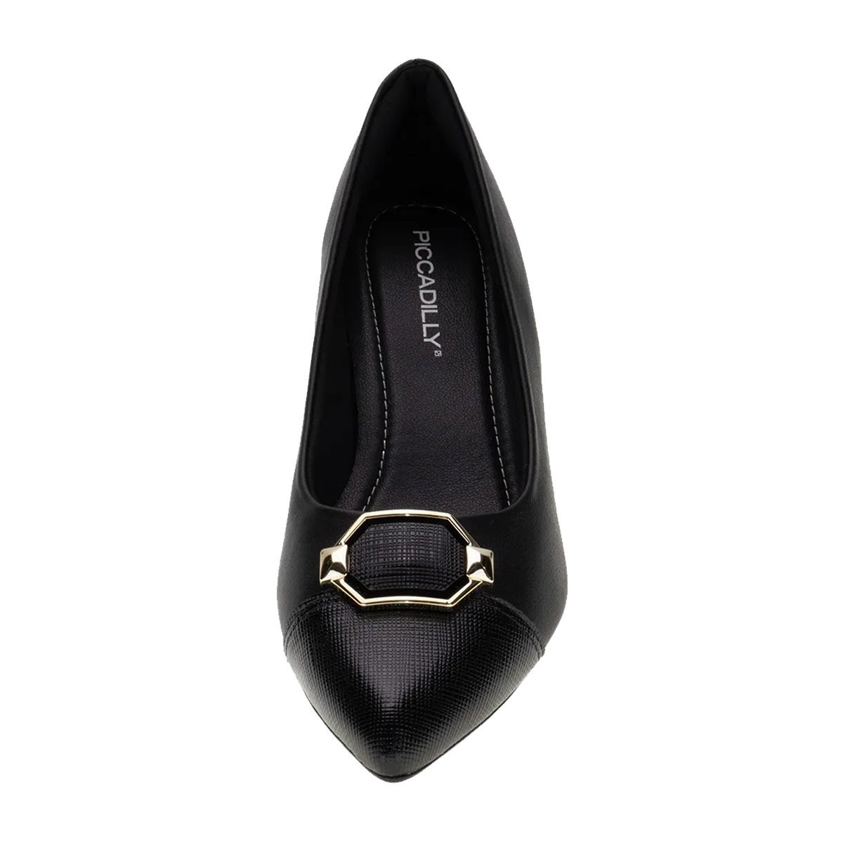 Sapato Scarpin Salto Bloco Feminino Piccadilly Preto 4
