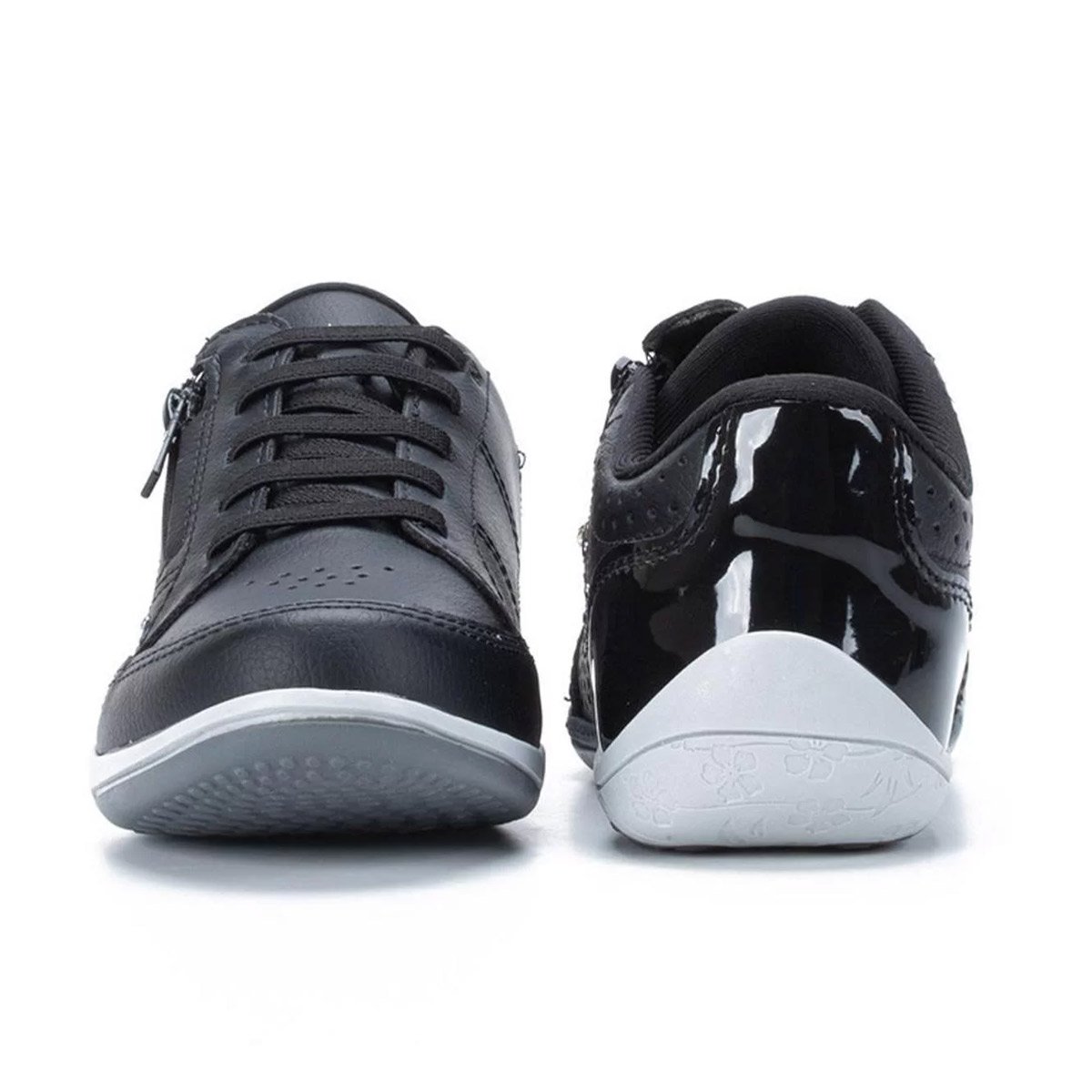 Tênis Casual Feminino Kolosh Calce Fácil Com Zíper Preto 3