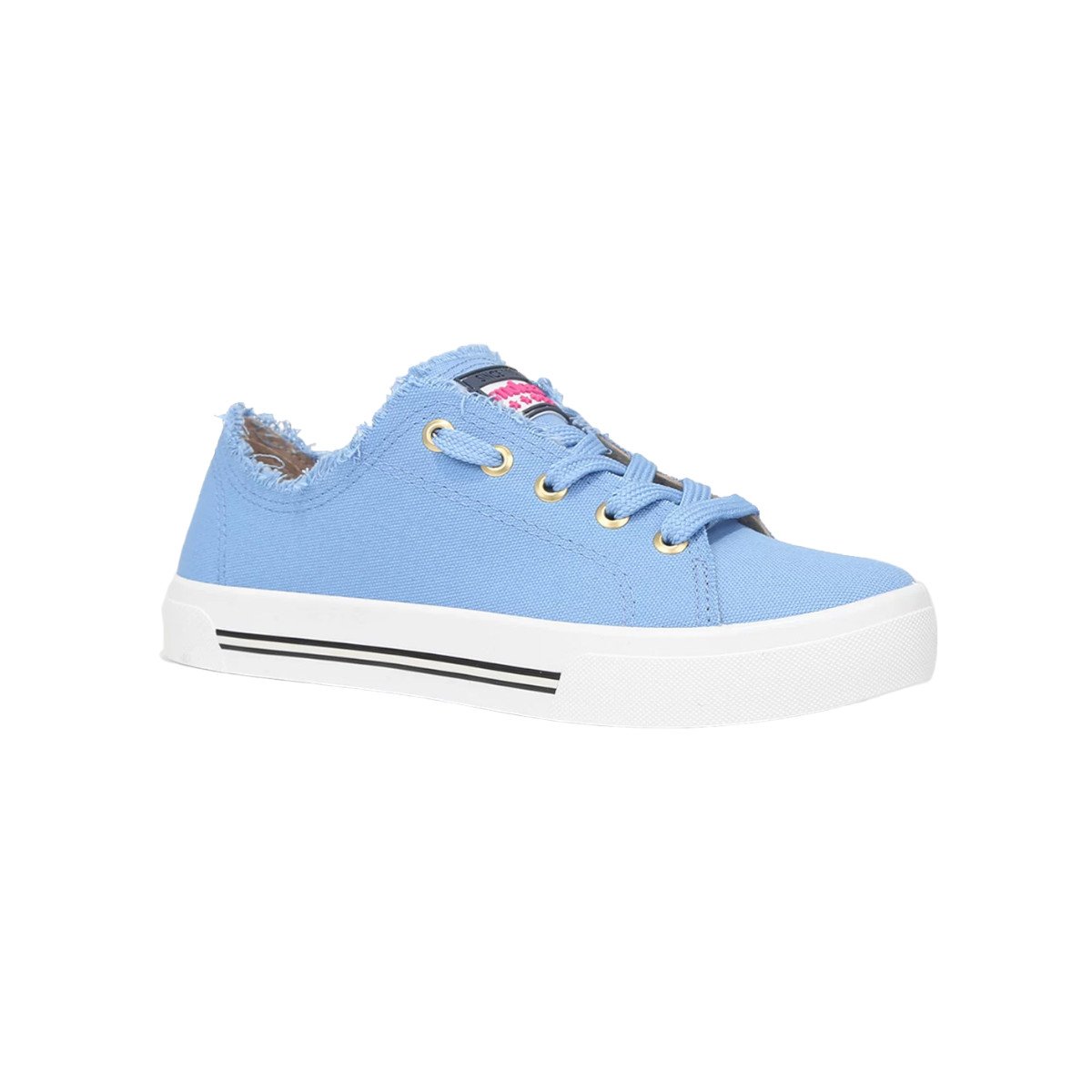 Tênis Casual Desfiado Feminino Moleca Azul 4