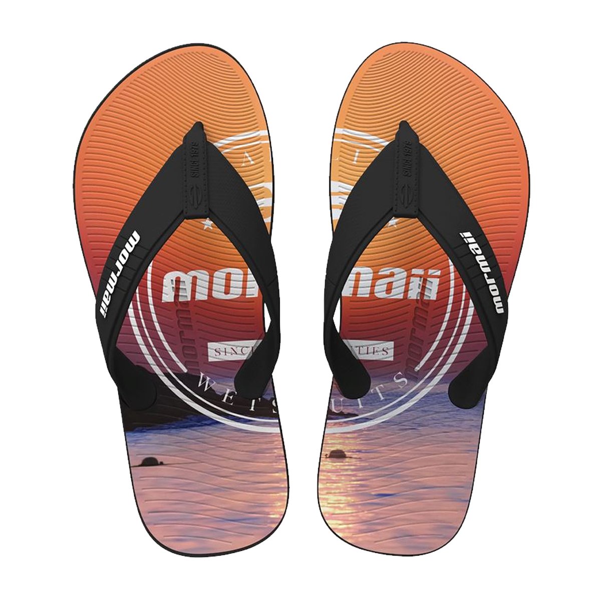 Chinelo De Dedo Estampado Masculino Mormaii Preto/Laranja 1