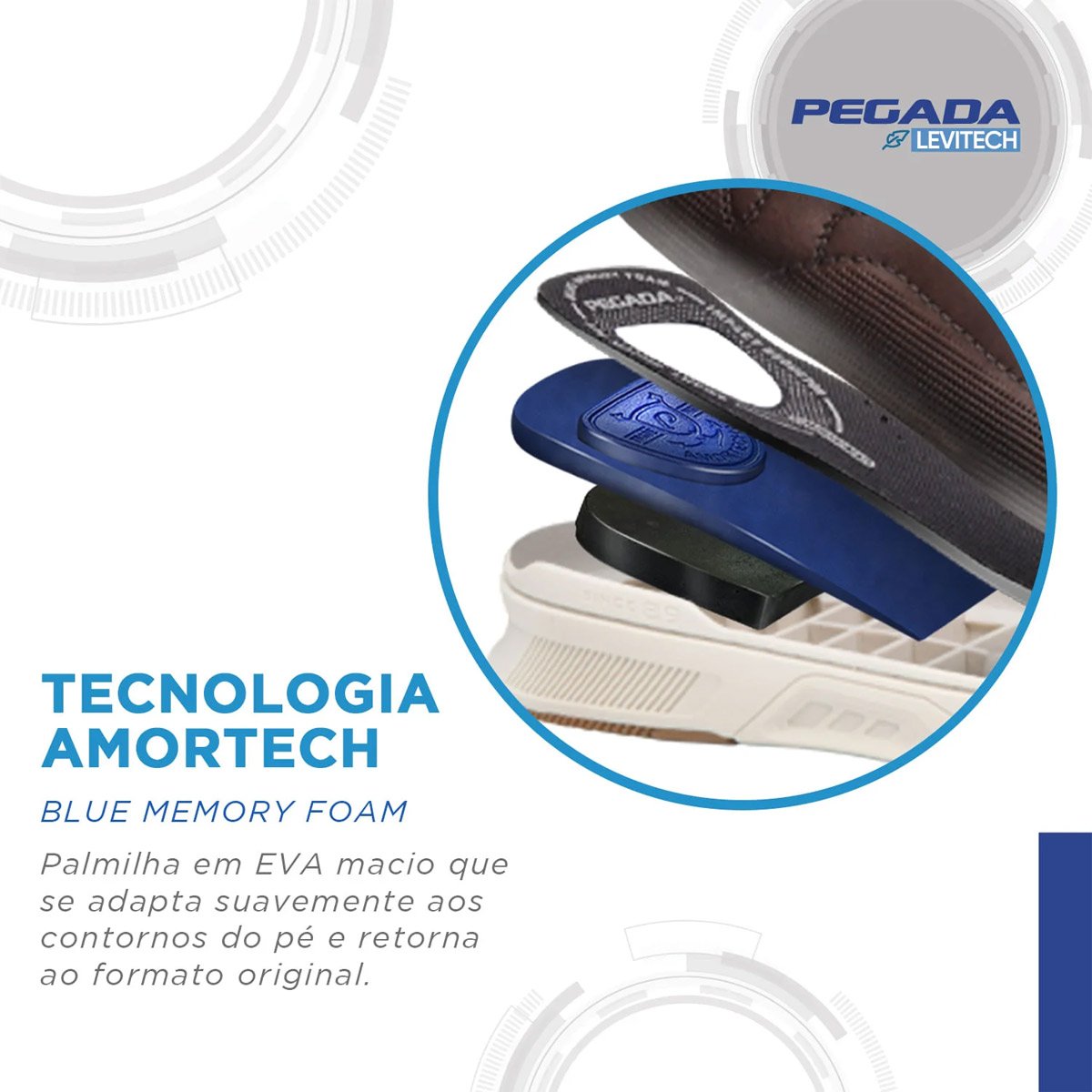Sapatênis em Couro Calce Fácil Masculino Pegada Preto 5