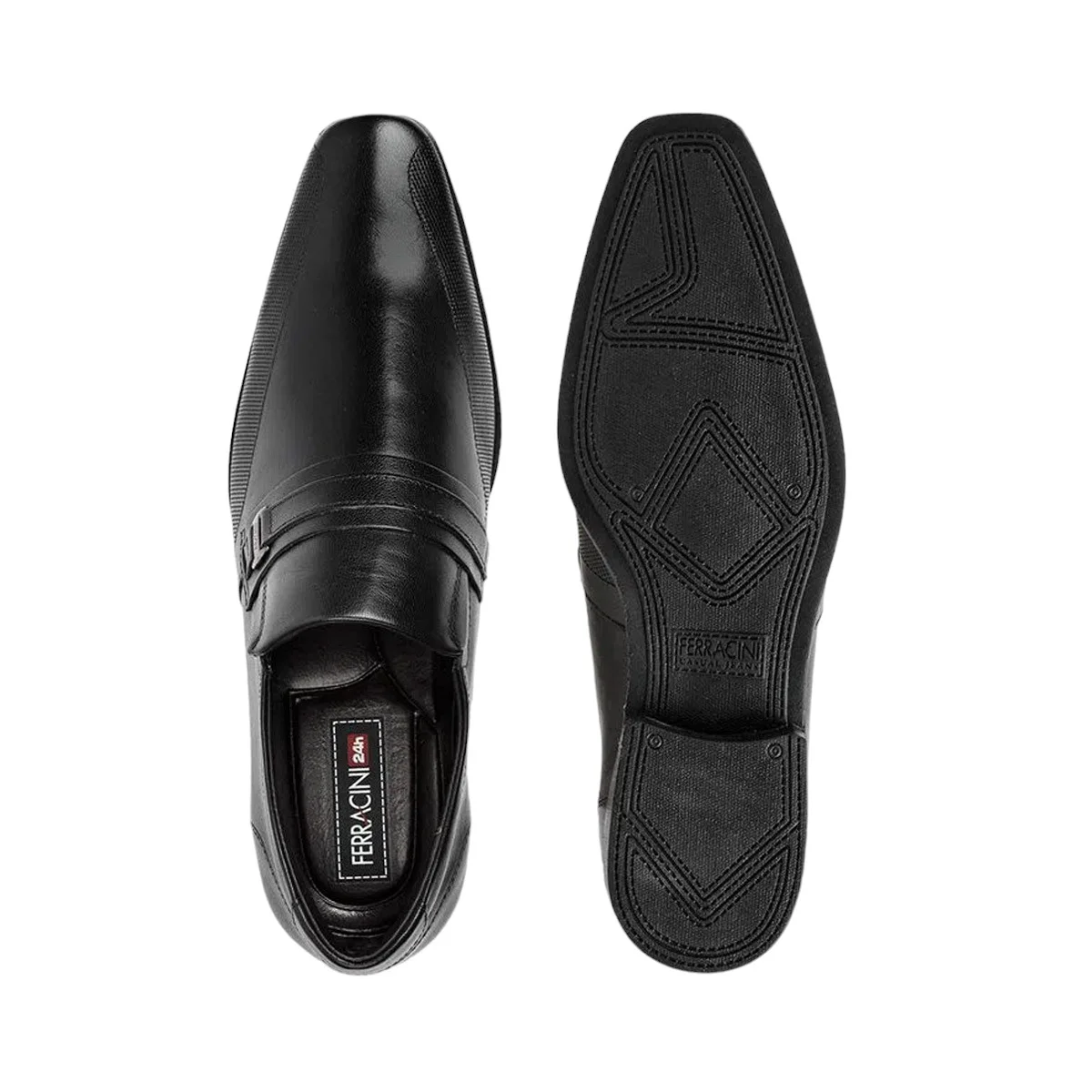 Sapato Social Couro Calce Fácil Masculino Ferracini Preto 4