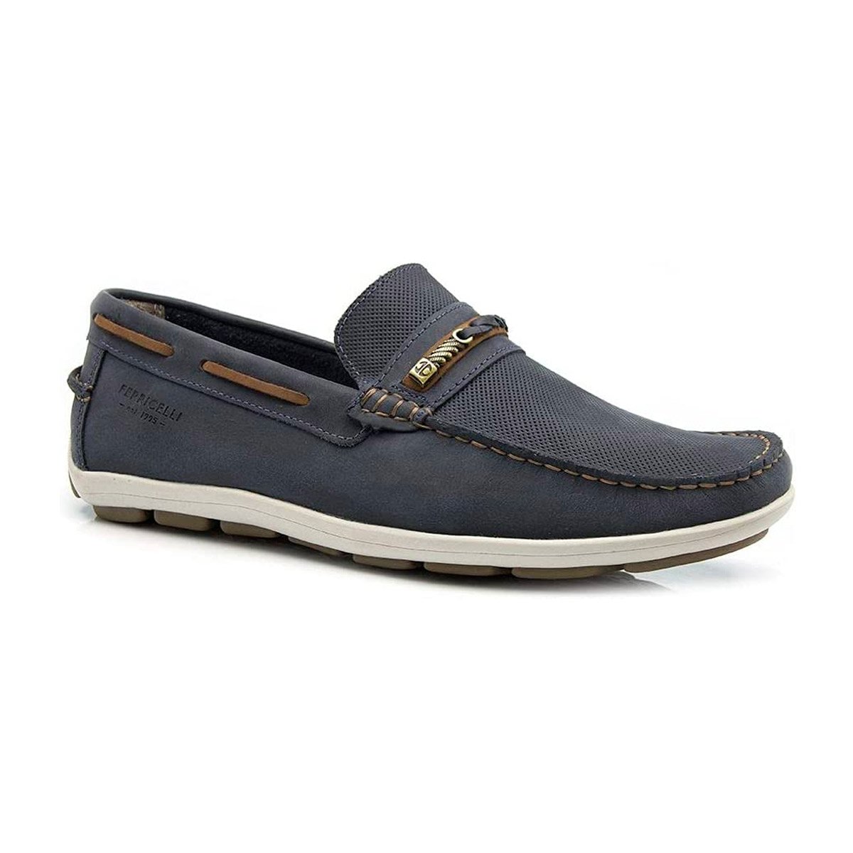 Sapato Mocassim Couro Masculino Cayanne YN46365 Azul 1