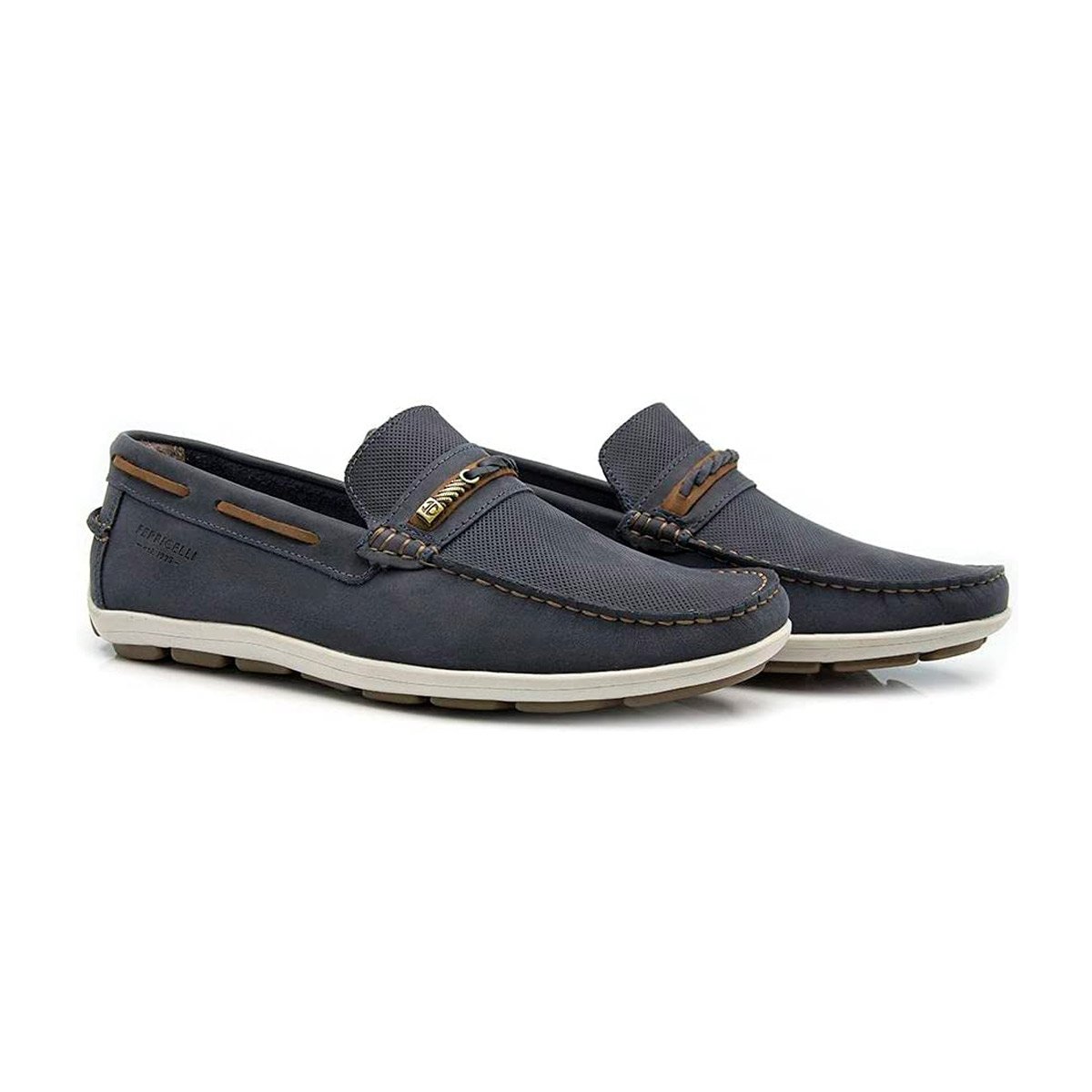 Sapato Mocassim Couro Masculino Cayanne YN46365 Azul 2