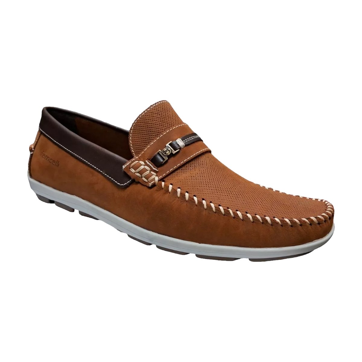 Sapato Mocassim Em Couro Masculino Ferricelli Marrom 2