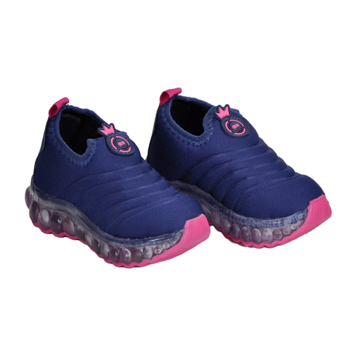 Tênis Calce Fácil com Led Menina Espelho Meu Azul 2