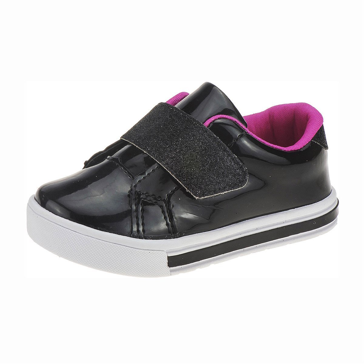 Tênis Casual com Glitter Menina Lig Lé Baby Preto 2