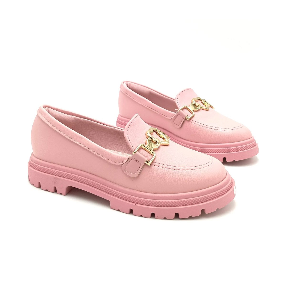 Sapato Mocassim Tratorado Menina Molekinha Rosa 3