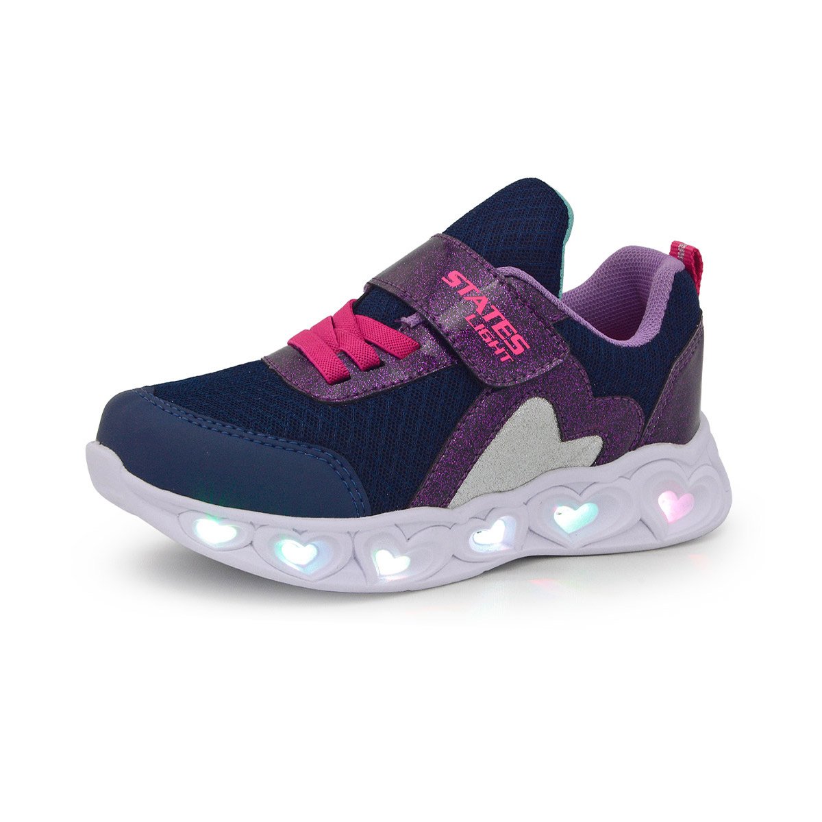 Tênis LED Infantil Feminino States Ligth ST504 Azul 2
