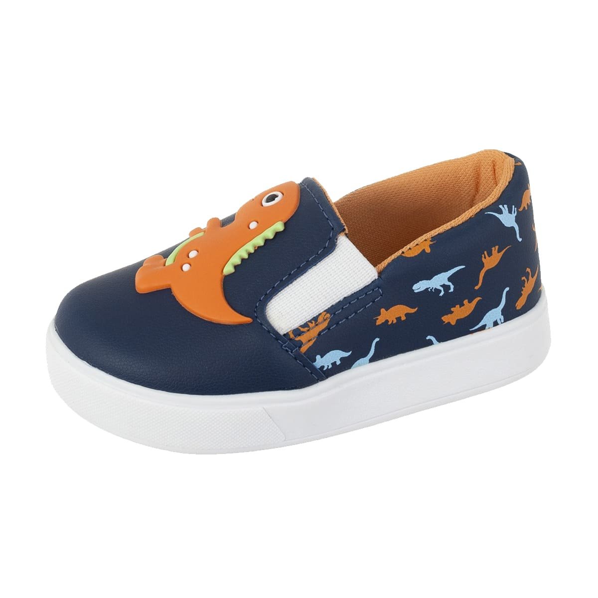 Tênis Calce Fácil Dinossauro Menino Rech Baby Azul 1