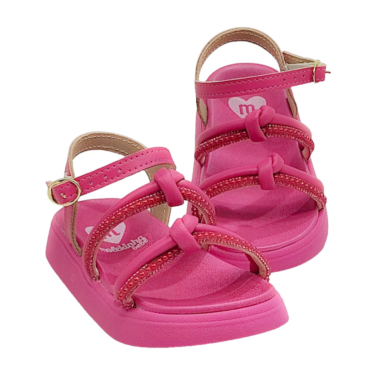 Sandália Papete Tira Ajustável Infanti Feminina Molekinha Rosa 3