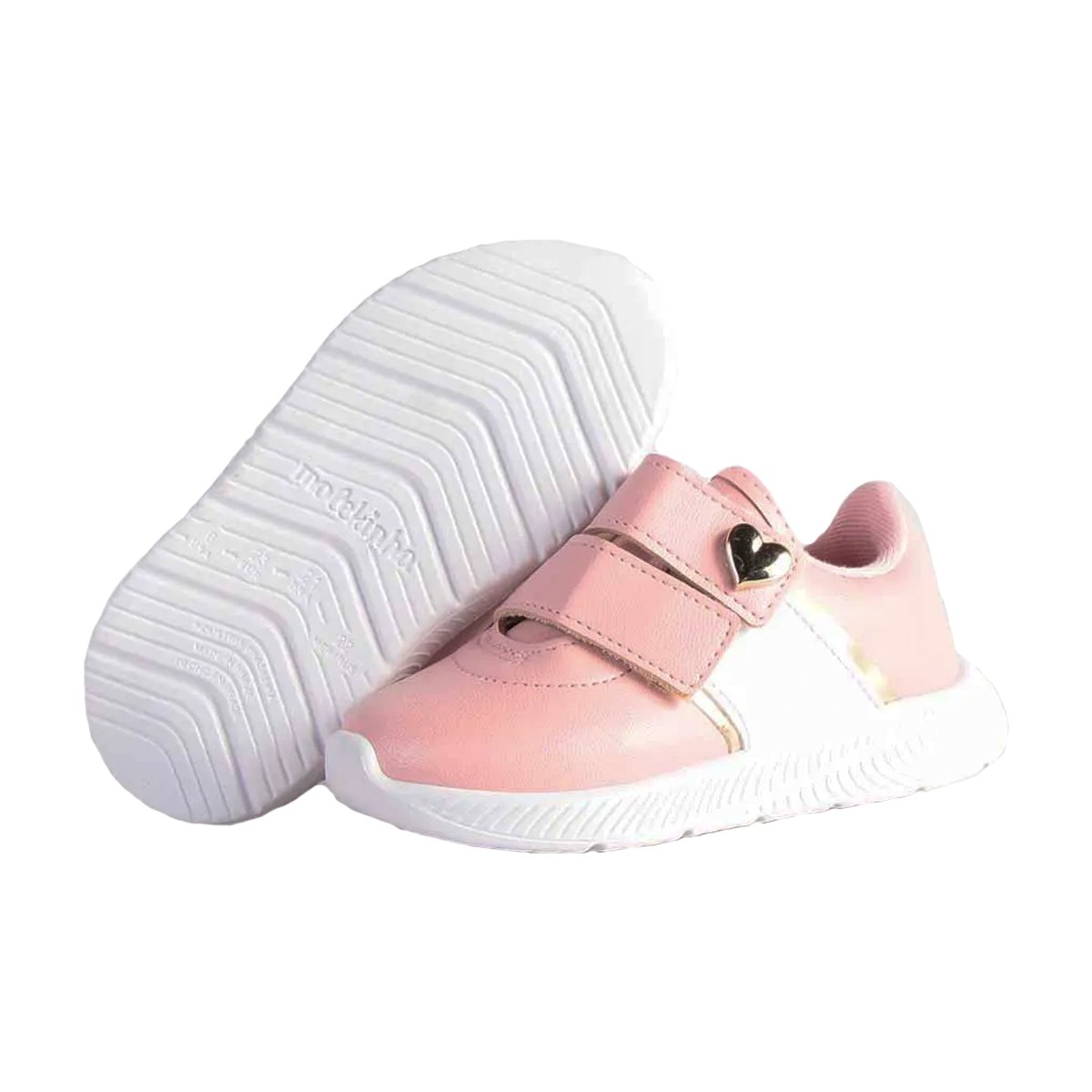 Tênis Calce Fácil Ajuste Tiras Auto Colante Menina Molekinha Rosa 6