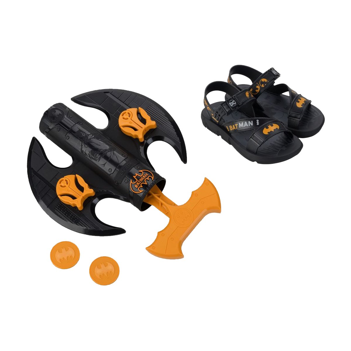 Sandália Batman com Brinde Lançador Menino Grendene Kids Preto 6