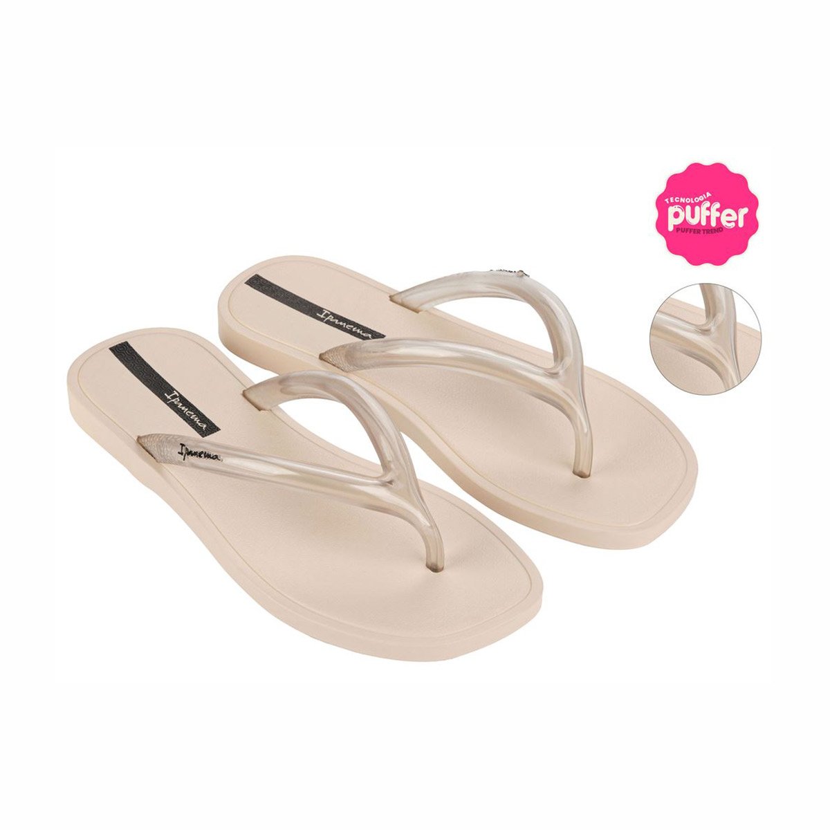 Chinelo De Dedo Feminino Puffer Day Ipanema Bege 1