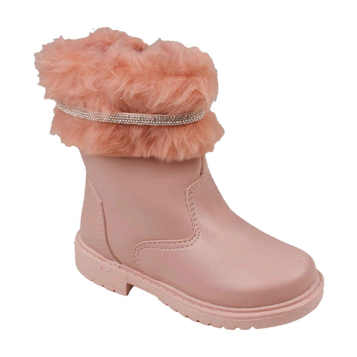 Botinha com Detalhe Felpudo Menina Doce Menina Rosa 1
