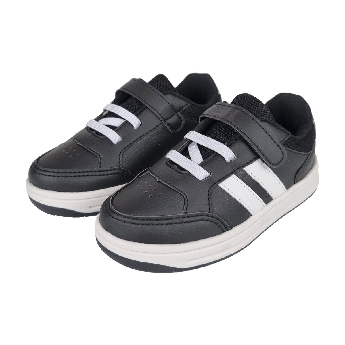 Tênis Casual Ajuste Tira Auto Colante Menino Krisle Preto 3