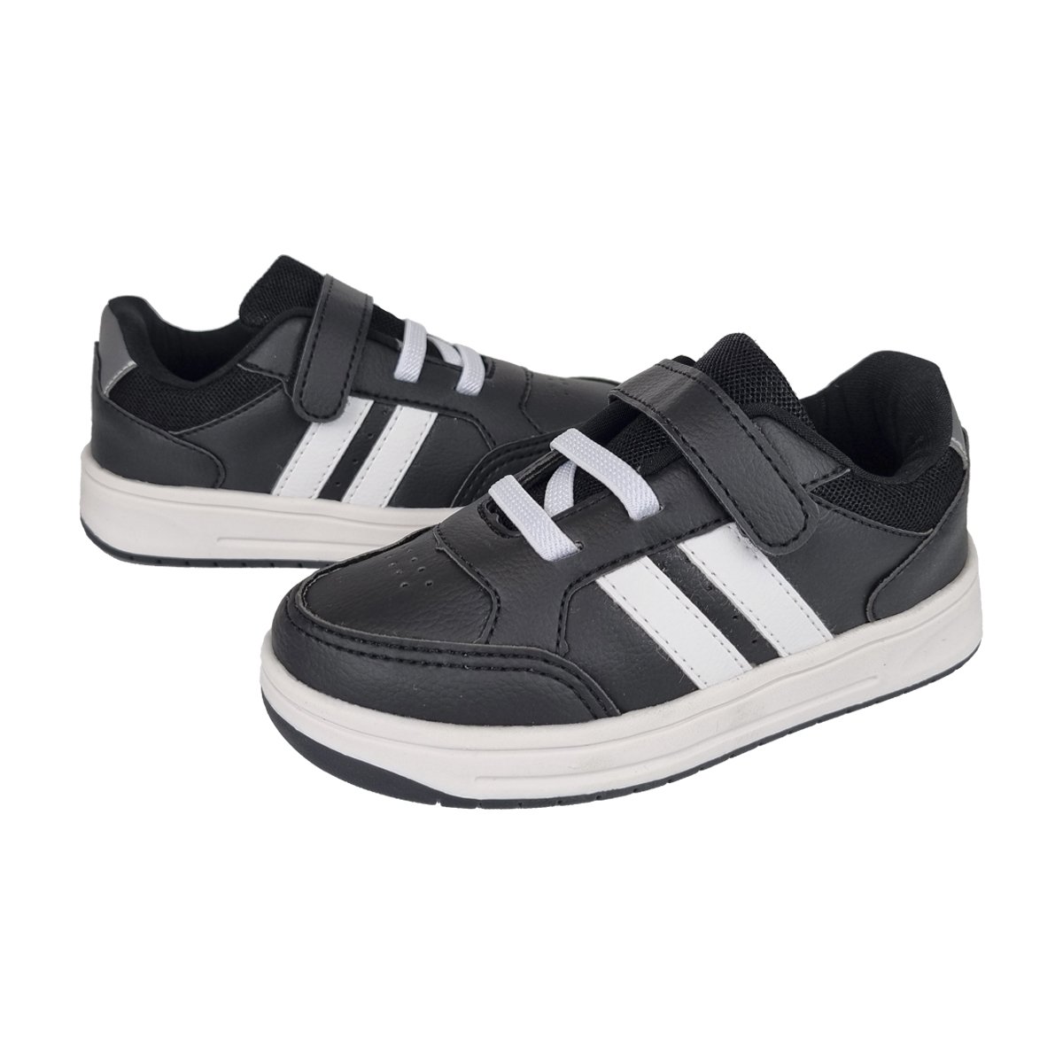 Tênis Casual Ajuste Tira Auto Colante Menino Krisle Preto 4