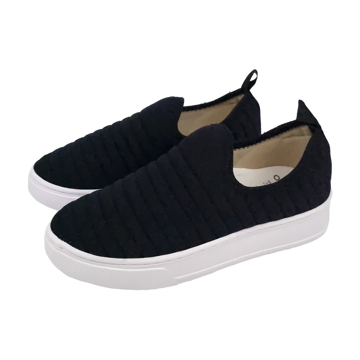 Tênis Esportivo Slip On com Detalhes Costura Feminino Miatto Preto 2