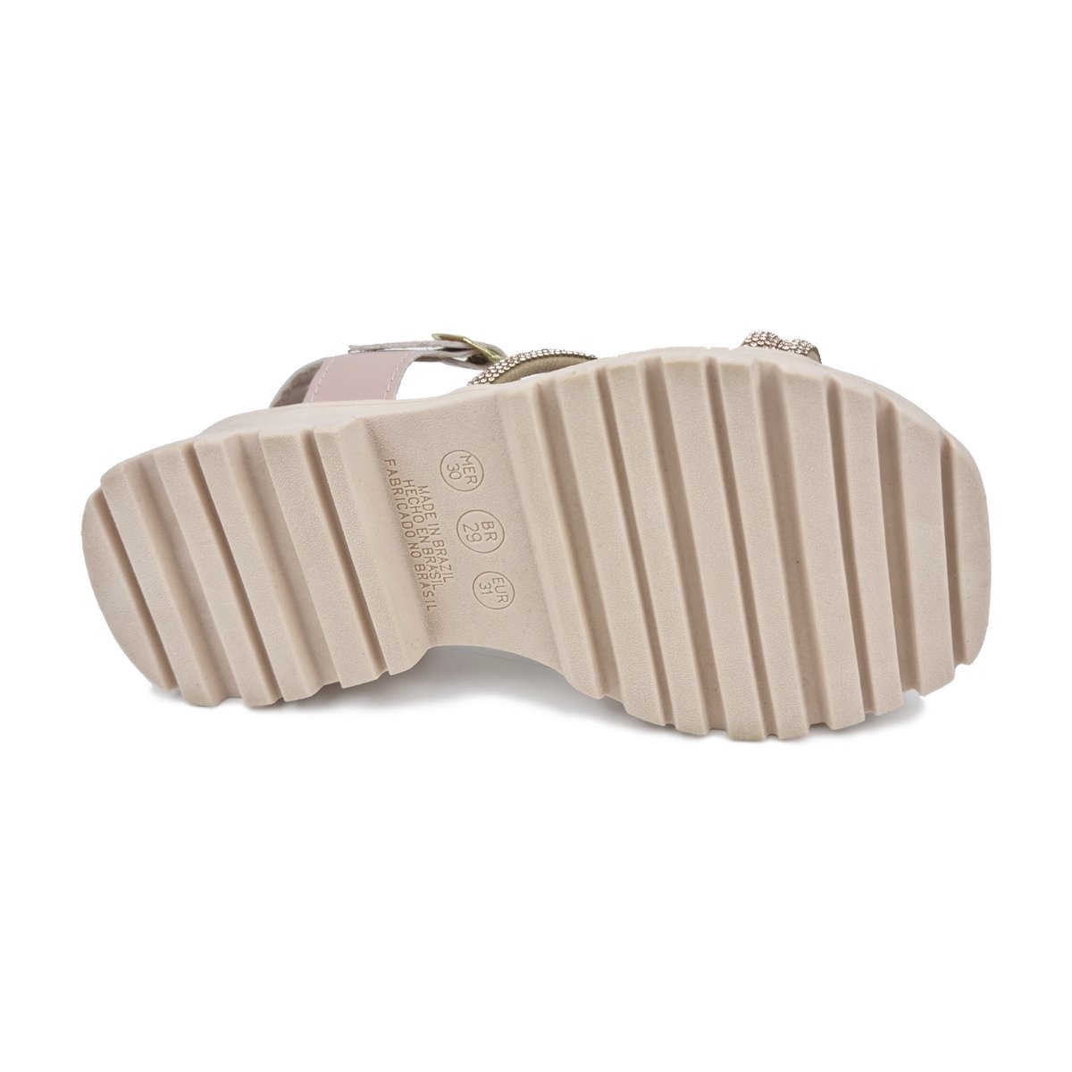 Sandália Tira Brilhosa Ajuste Fivela Menina Passobelle Rosa 4