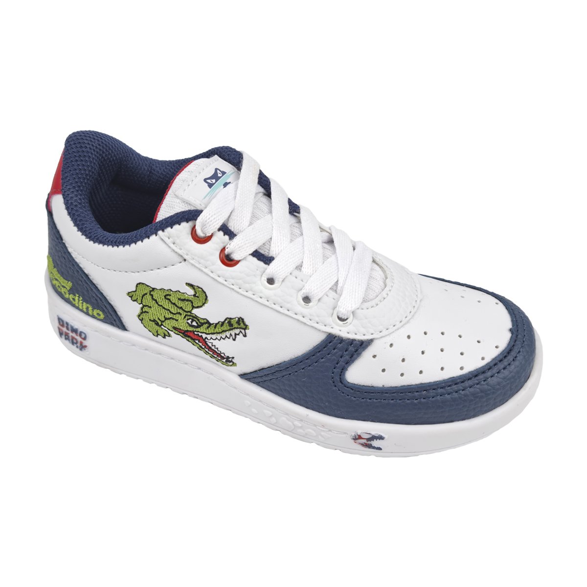 Tênis Infantil Casual Estiloso Menino Vissi Crocodino Branco/Azul 2