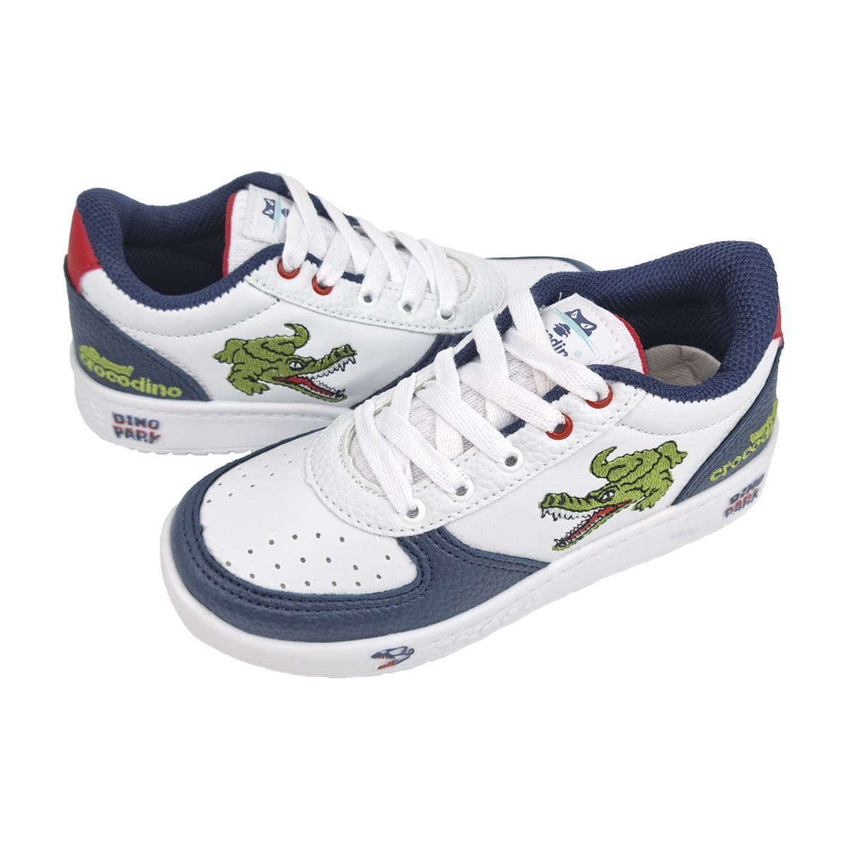 Tênis Infantil Casual Estiloso Menino Vissi Crocodino Branco/Azul