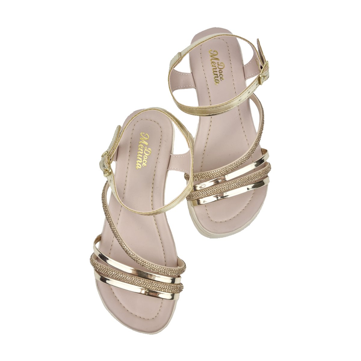 Sandália Anabela com Strass e Fivela Menina Doce Menina Dourado 3