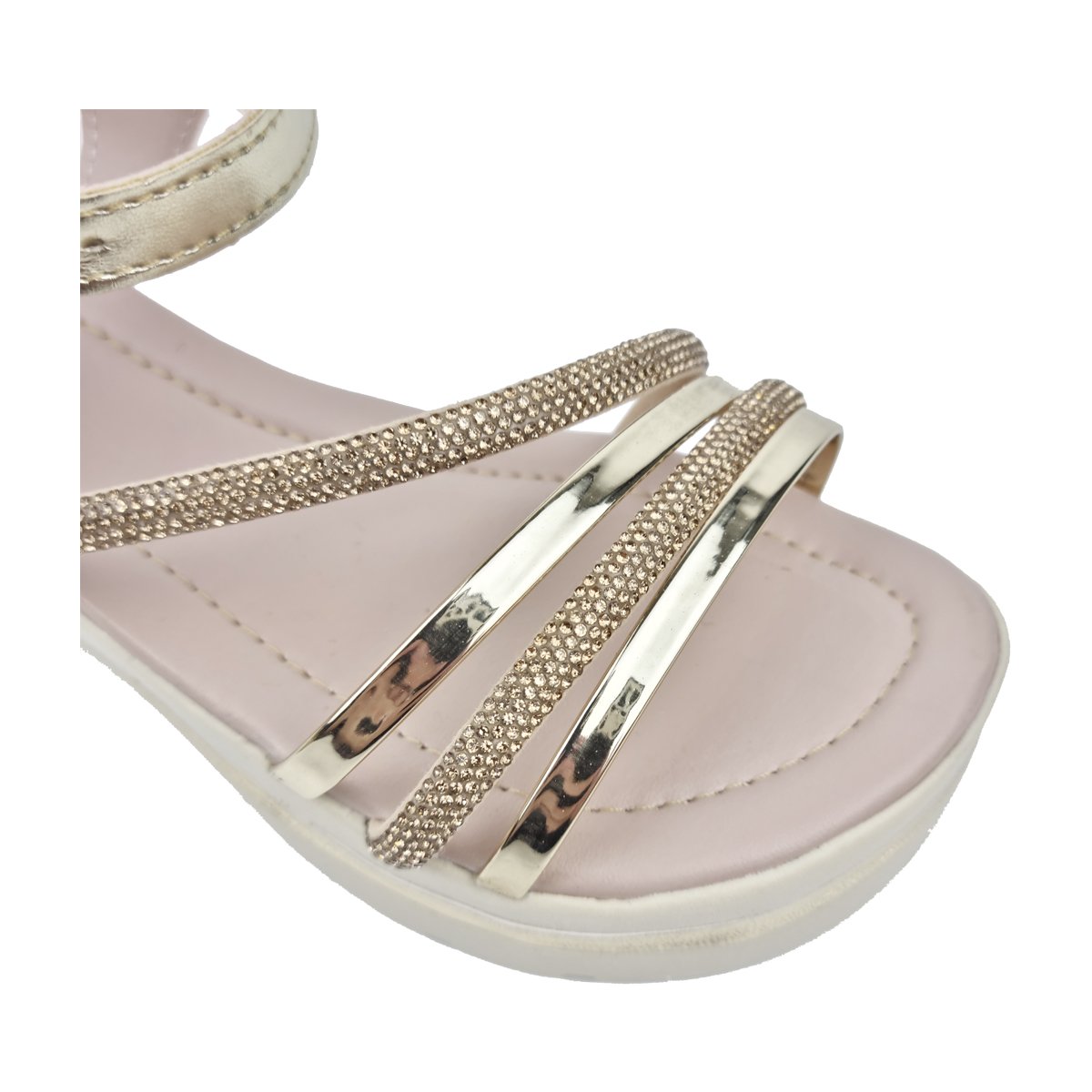 Sandália Anabela com Strass e Fivela Menina Doce Menina Dourado 5